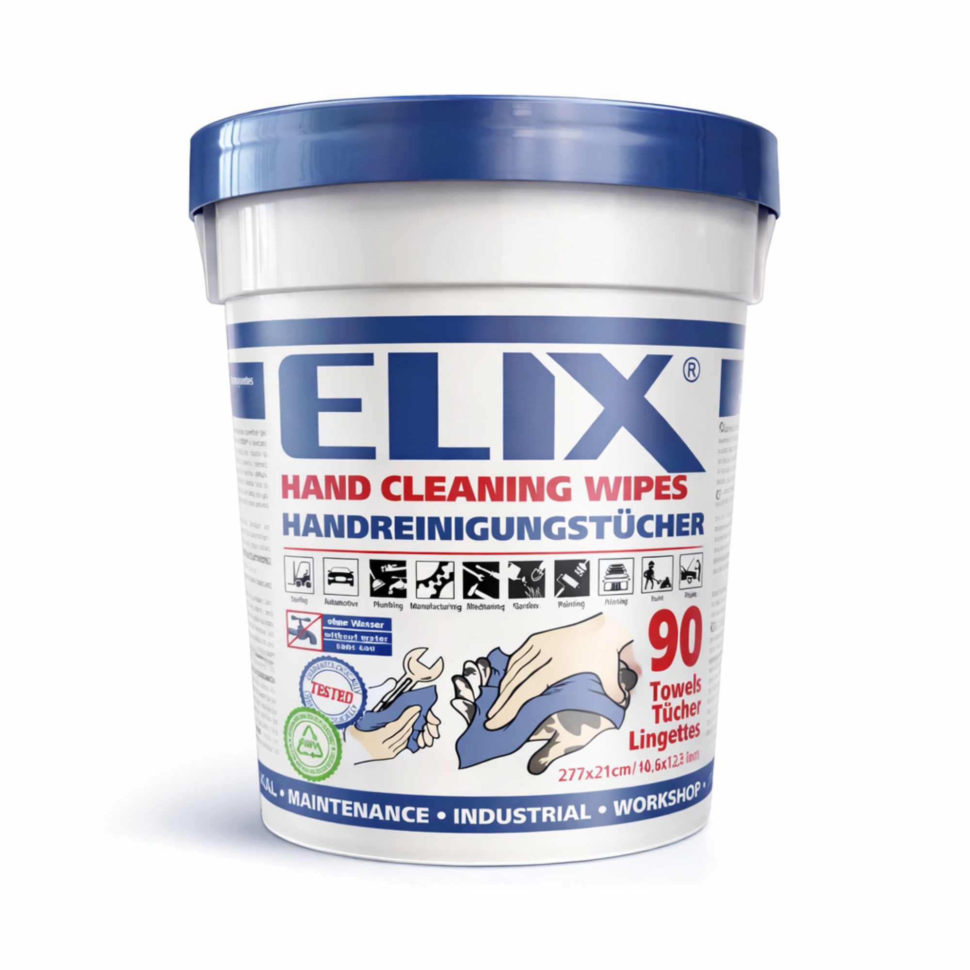 Renseservietter til værksted - ELIX Hand Cleaning Wipes - 90 stk