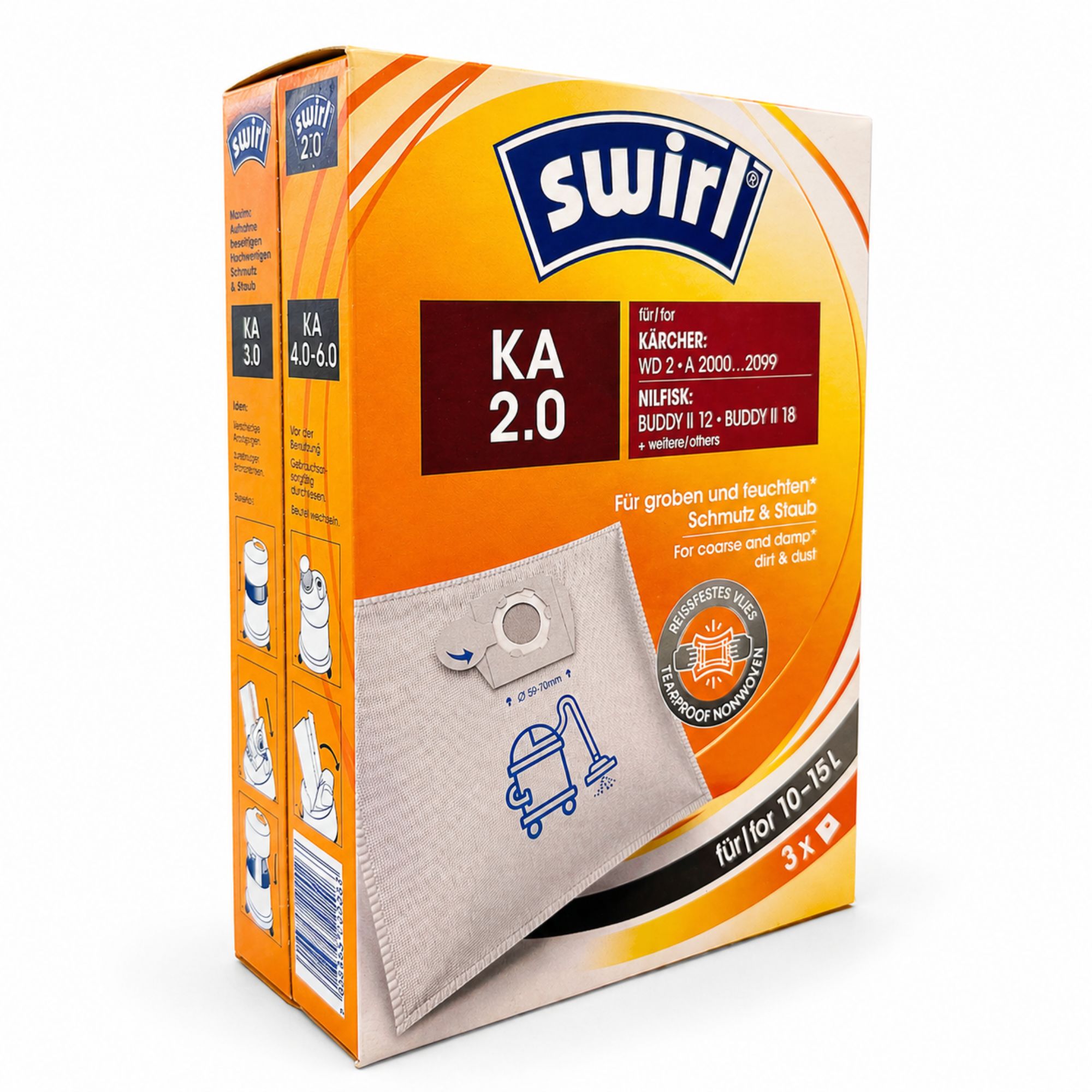 Swirl KA 2.0 Støvsugerposer til kärcher / Nilfisk - 3 stk støvsugerposer