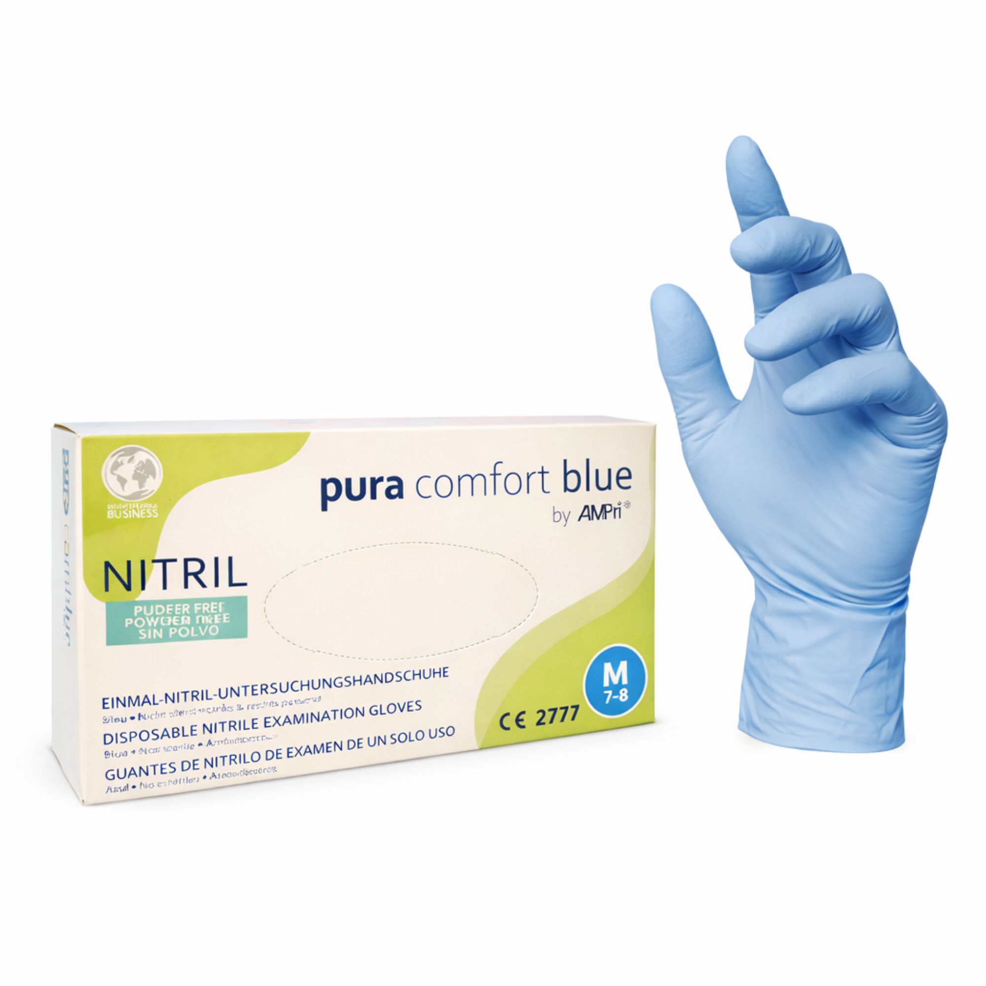 100 stk. Pura Comfort nitrilhandsker - BLÅ Størrelse S
