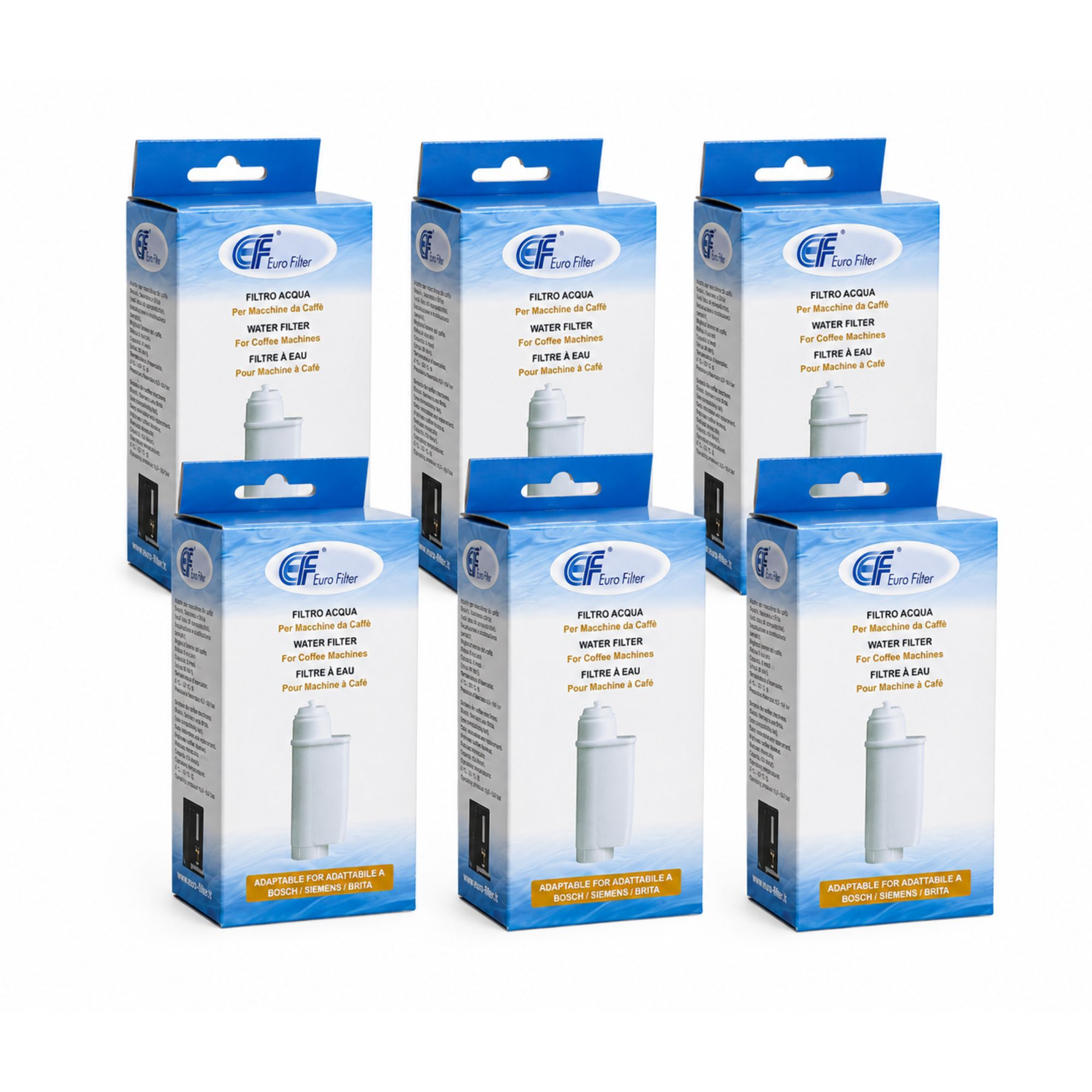 Vandfilter til Bosch, Siemens & DeLonghi espressomaskiner fra Eurofilter – 6 stk.