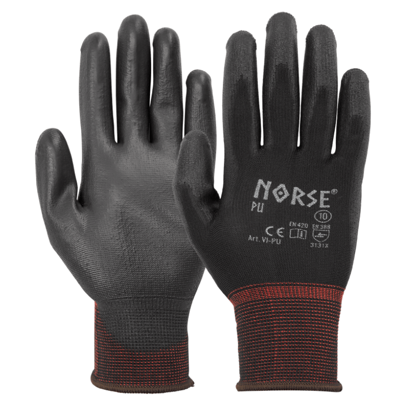 NORSE PU - Arbejdshandsker - Sort Størrelse XXL - 11