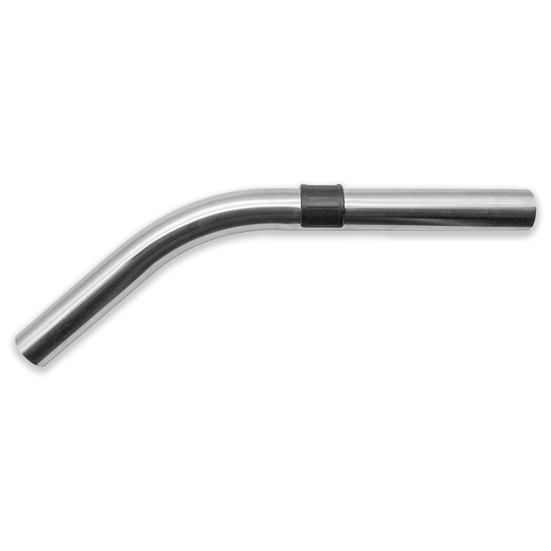 Bøjet støvsugerrør (38mm) rustfrit stål - m. luftregulator